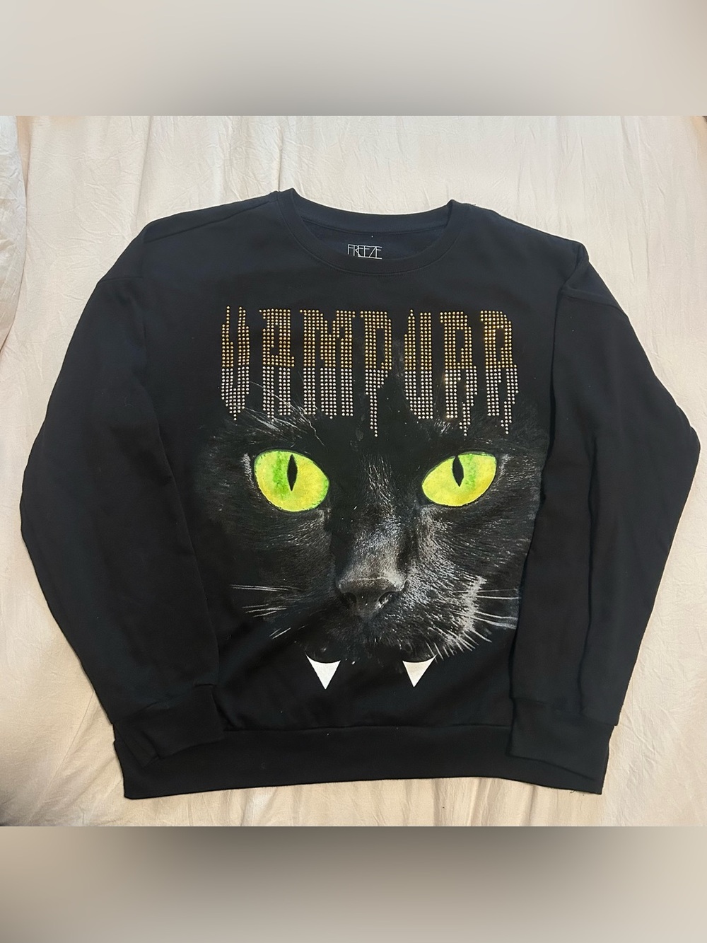 Freeze Black Vampire Cat Sweatshirt